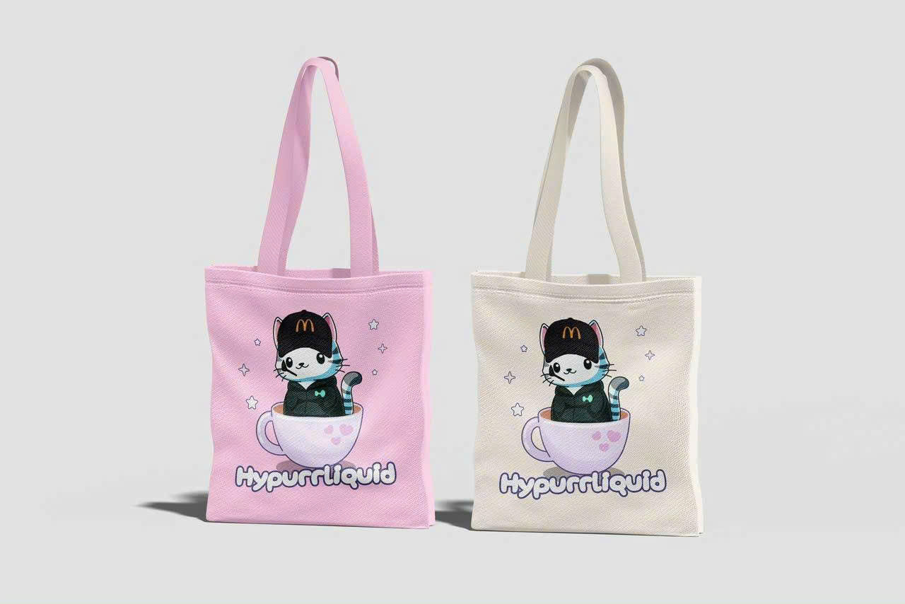 I. MCDonald Purr Zipper Tote Bag - Pink/White